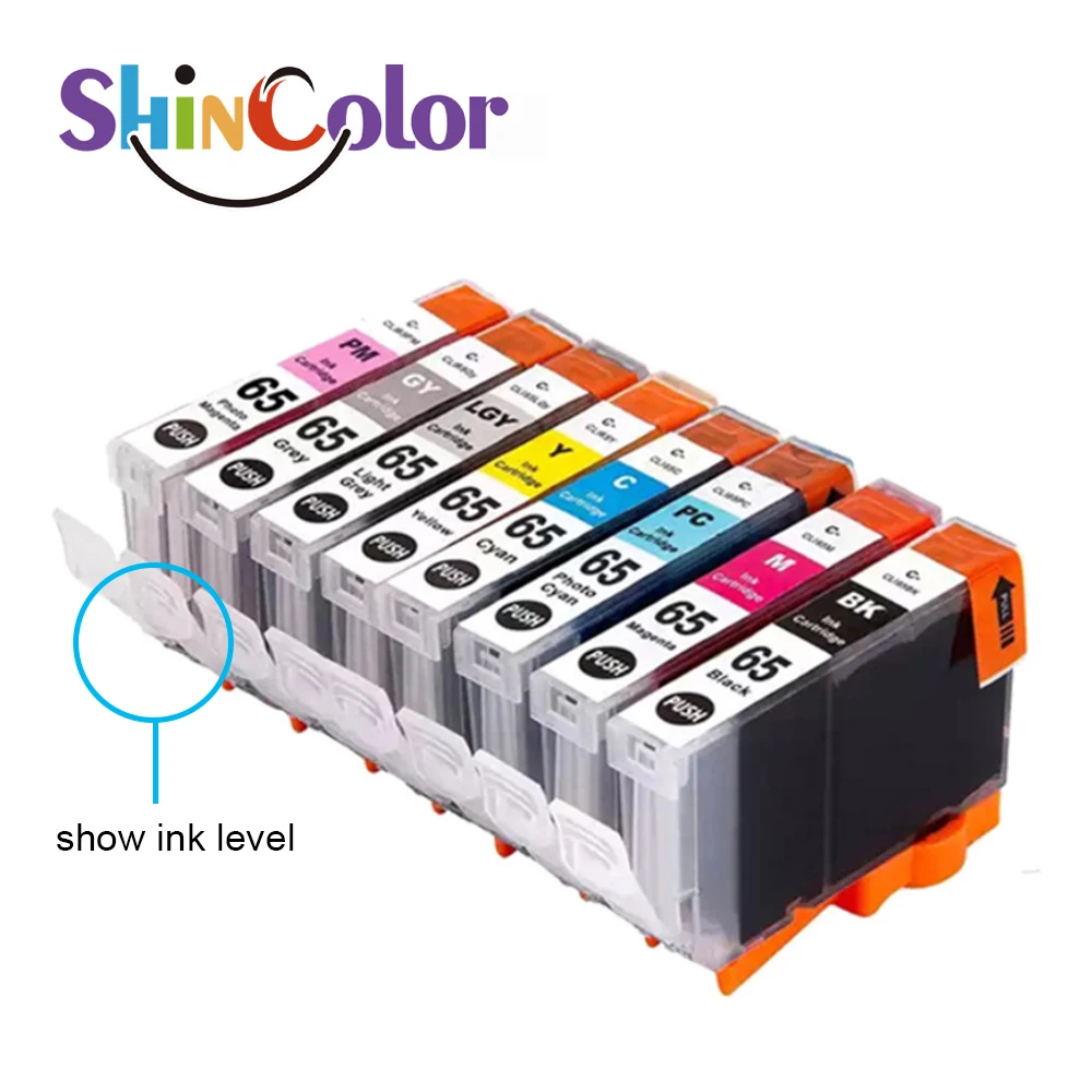ShinColor Canon Cli 65 Cli65 Cli-65 Premium Compatible Color Inkjet Ink Cartridge for Pixma Pro 200 Pro-200 Pro200 Printer