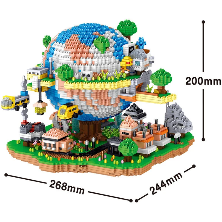 Микро пластиковые кирпичи архитектура 3D DIY модель мини коллекционные игрушки подарок Глобальная деревня строительные блоки наборы фигур