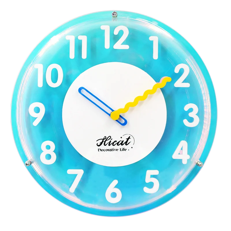 HICAT New Arrival Design 3D Wall Clock Sweep Movement Quartz Laser Wall Clock For Dinning Room Living Room