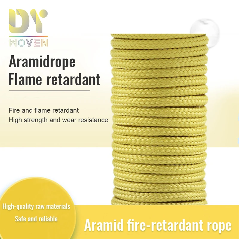 Fireproof High strength 1-18mm Diameter Aramid Rope Kevla Rope