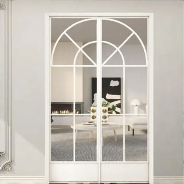 black glass french arch shaped aluminium doors sizes