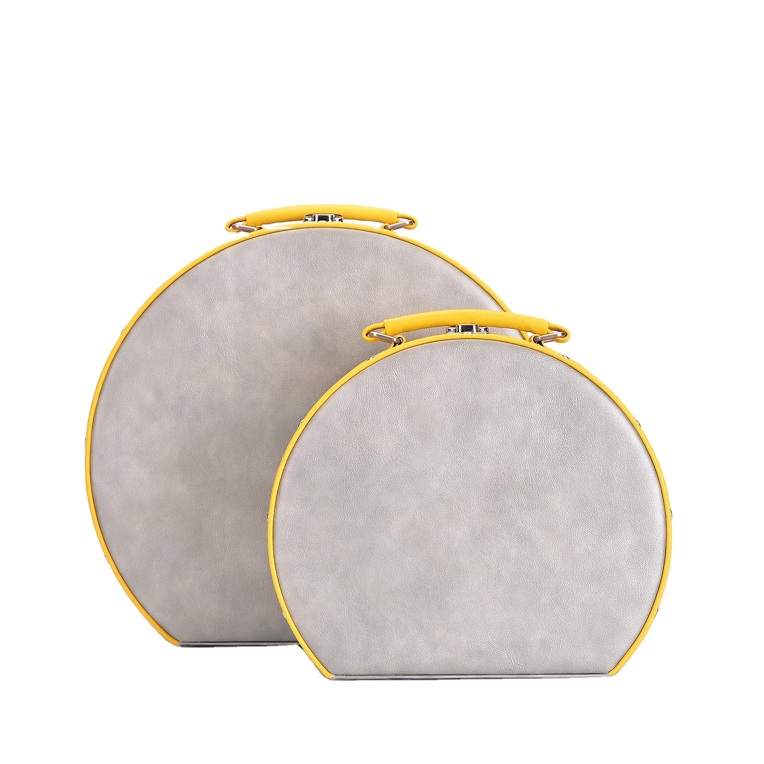 faux leather quilted pu fashion hat boxes for flowers luxury with  handle for women travel