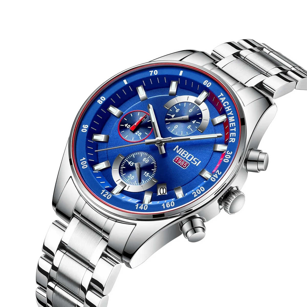  Часы наручные NIBOSI Мужские кварцевые брендовые Роскошные спортивные водонепроницаемые в стиле милитари с хронографом