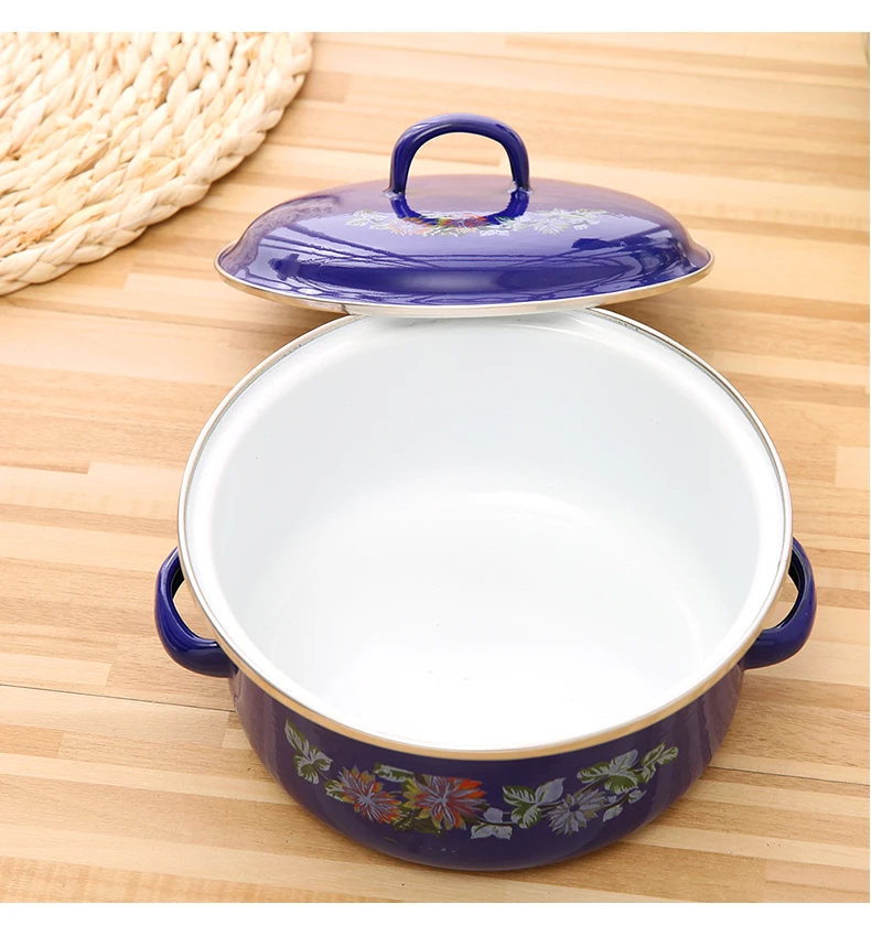 110ED cheap factory stocks yiwu wholesales BLUE Cast Iron steel parini cookware casserole Enamel Cooking Pot sets