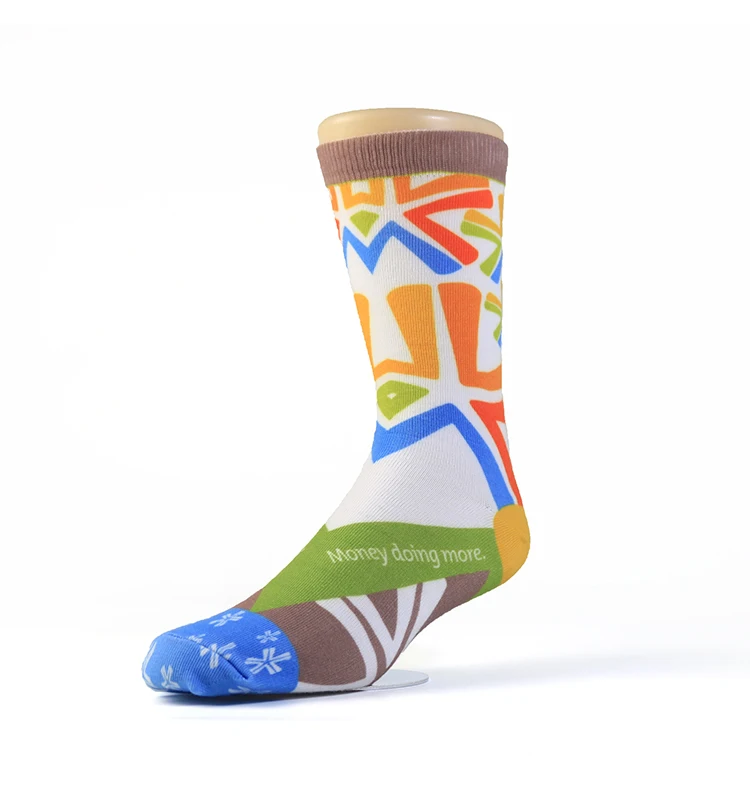 Custom new style colorful sublimation printing socks with high quality