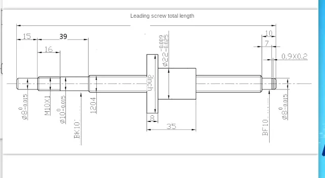 Machined 1204 Ball Screw SFU1204 200 300 500 600 800 1000mm C7 Roller Ballscrew With Single Ball Nut For CNC Parts