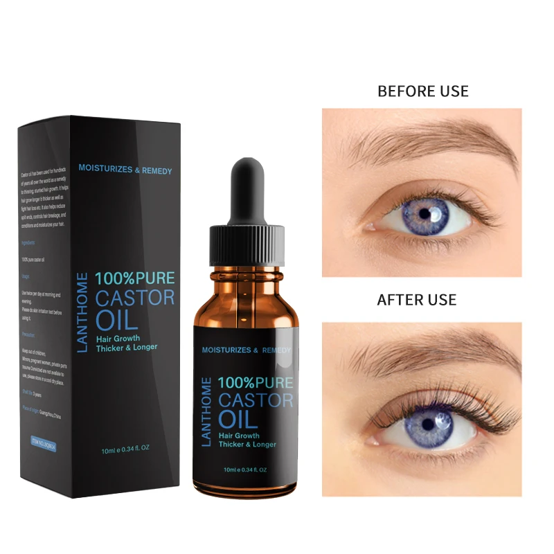 Growth Hydrogenated Black Jamaican Eyebrow And Eyelash Pure Organic Back Cold Pressed Castor Oil For Hair