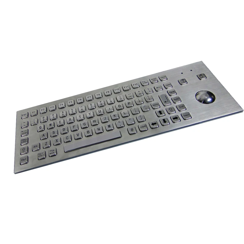 Industrial Keyboard Front Panel Mounting Keyboard with Optical Mouse Trackball