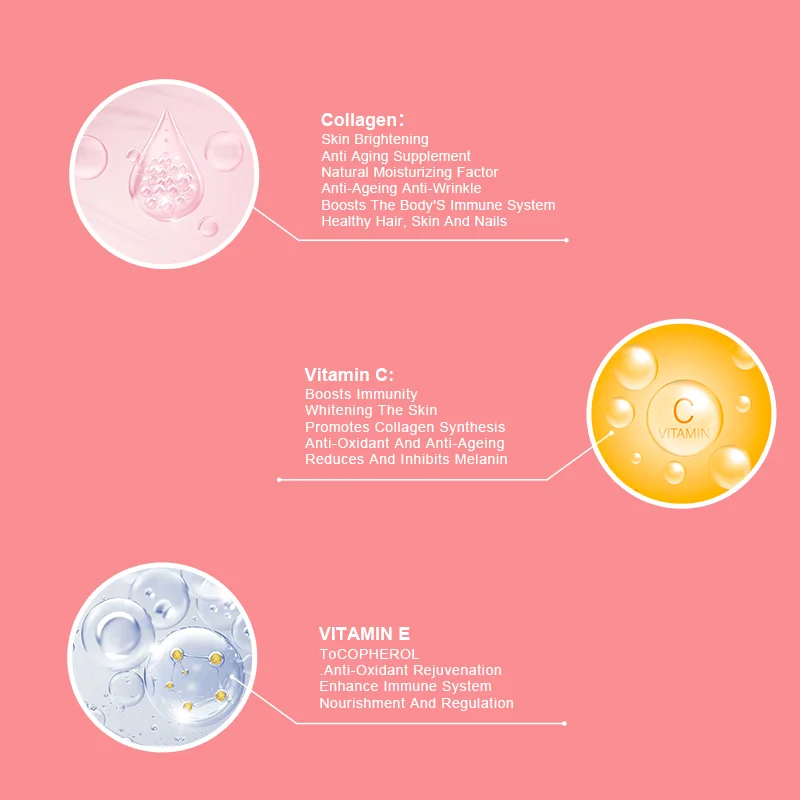 Hydrolized Collagen  Capsules Tablets Anti Aging Supplement Candy White Collagen Prohotes Shooth Skin Collagen Gummie