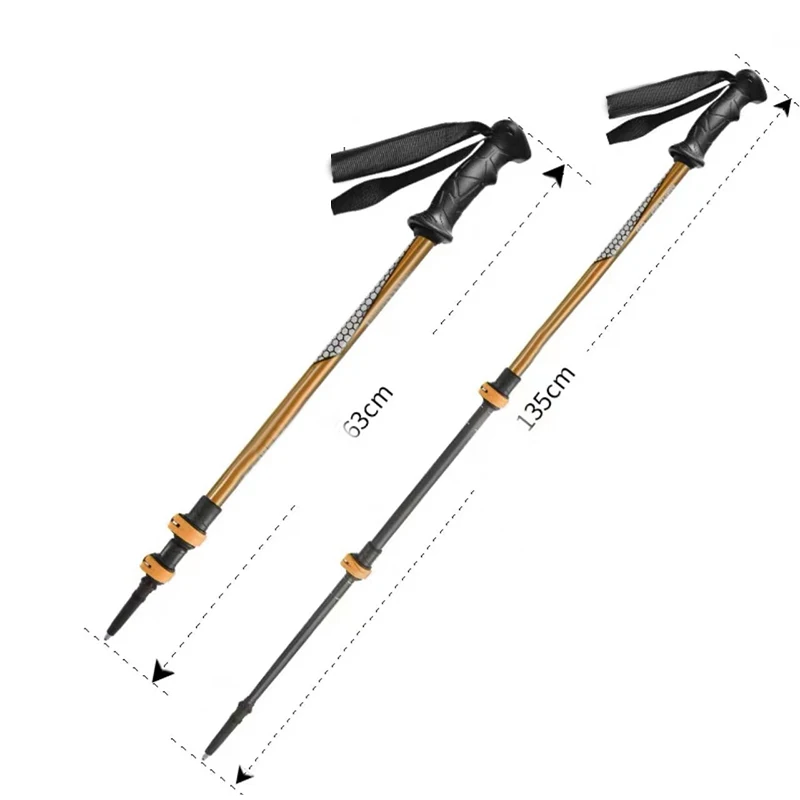 Entai EVA grip aluminum 6061/7075 3K carbon fiber trekking pole nordic stick walking pole ski pole
