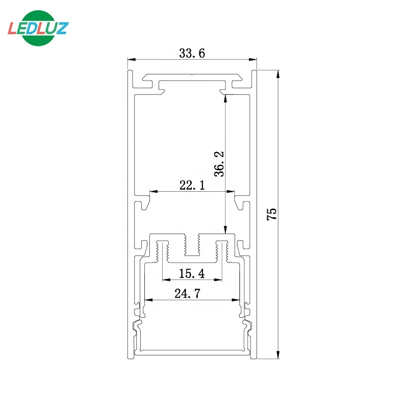 LS30 Black Anodized Linear Pendant Aluminium LED Profile with Reflectors for Office Projects