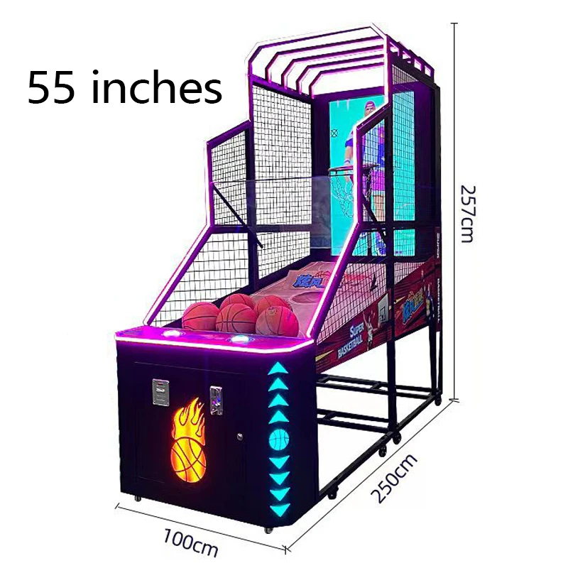 Coin Operated Street Basketball Arcade Game Machine 55 Inch Monitor 3D Screen Electronic Basketball Game Machine