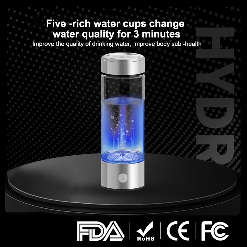 420ml Alkaline Hydrogen Water Bottle with Ionizer Filter Pitcher Type-C Charging Includes Hydrogen Water Generator Maker