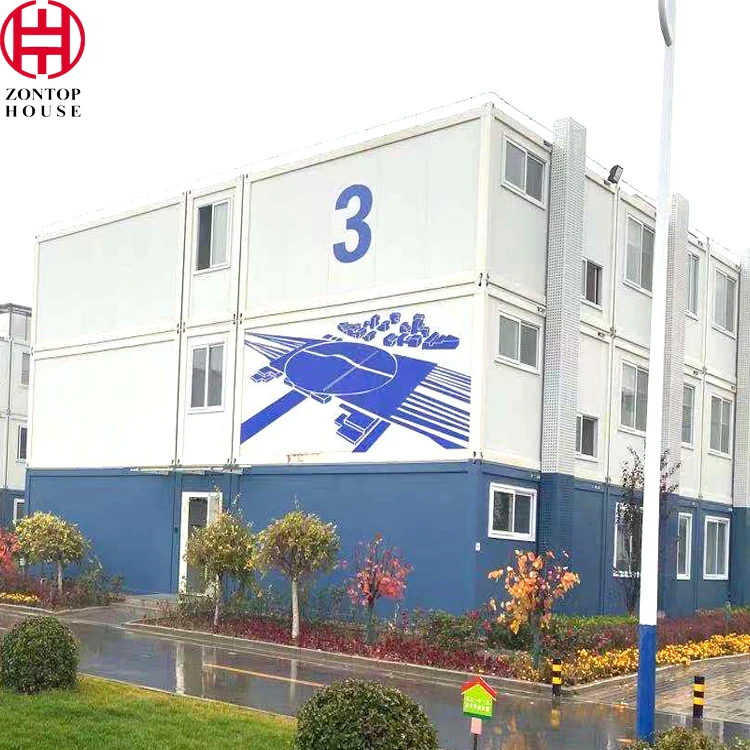 Zontop china 4 bedrooms luxury prefabricated modern quick concrete 20ft container homes 2 story prefab house