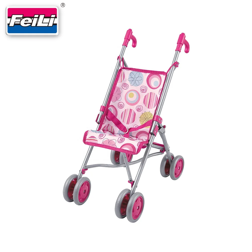 Feili direct sales big size basic model toys doll stroller with adjustable handle bar lovely baby pram for