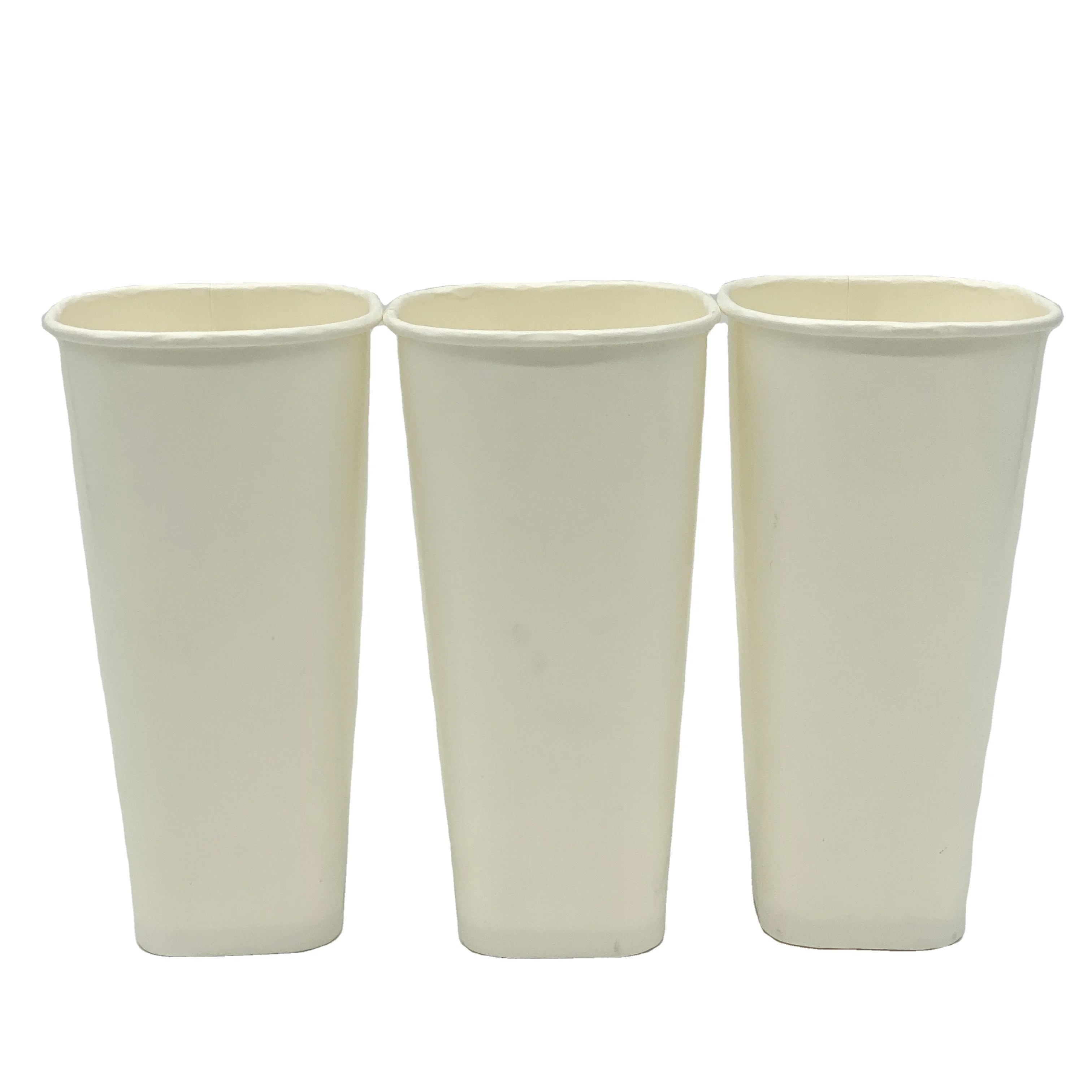 Single Wall Square Leakproof 12 oz Paper Cup Drinks Beverages Coffee Cup Customized