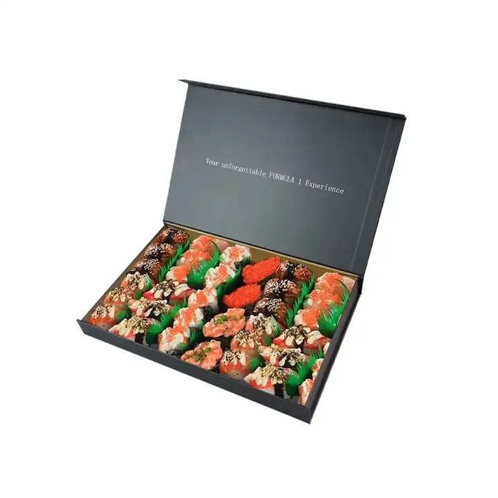 GMI Customized Logo Printing Restaurant Takeout Togo Food Grade Fast Food Packaging Container Paper Box Sushi Takeaway Box