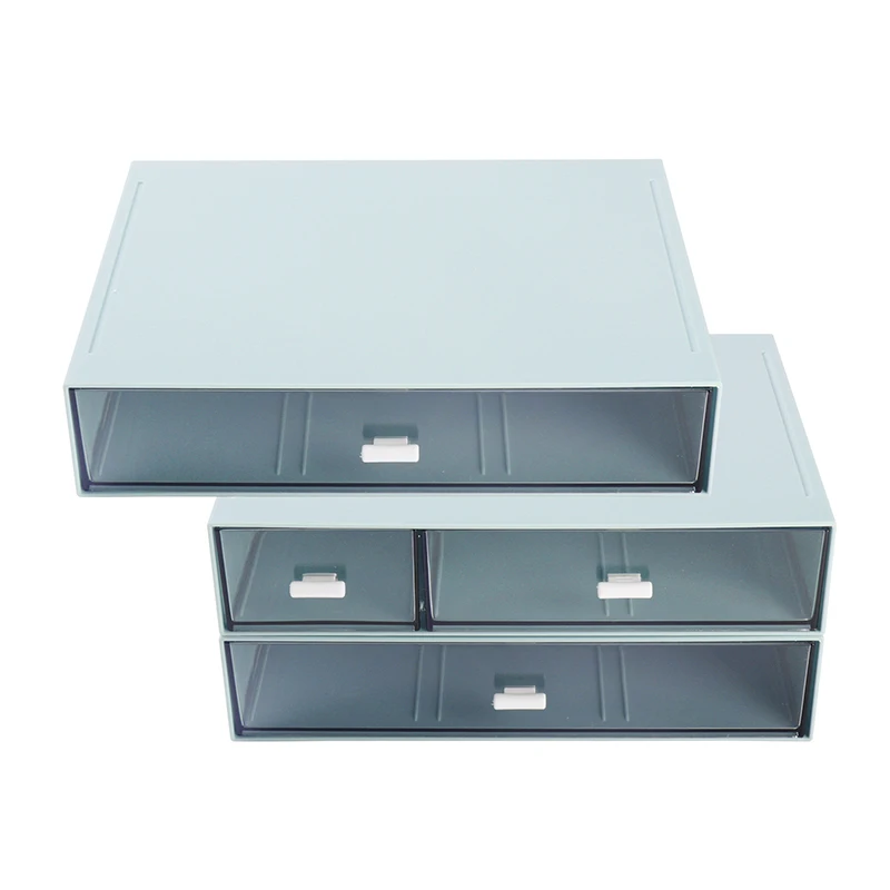 Comix New Design Customize Layout Storage Box Set Plastic Storage Desk Organizer With Sliding Drawer