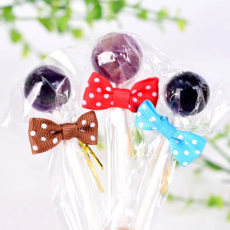 Wholesale natural gemstone carving crystal Lollipop for game