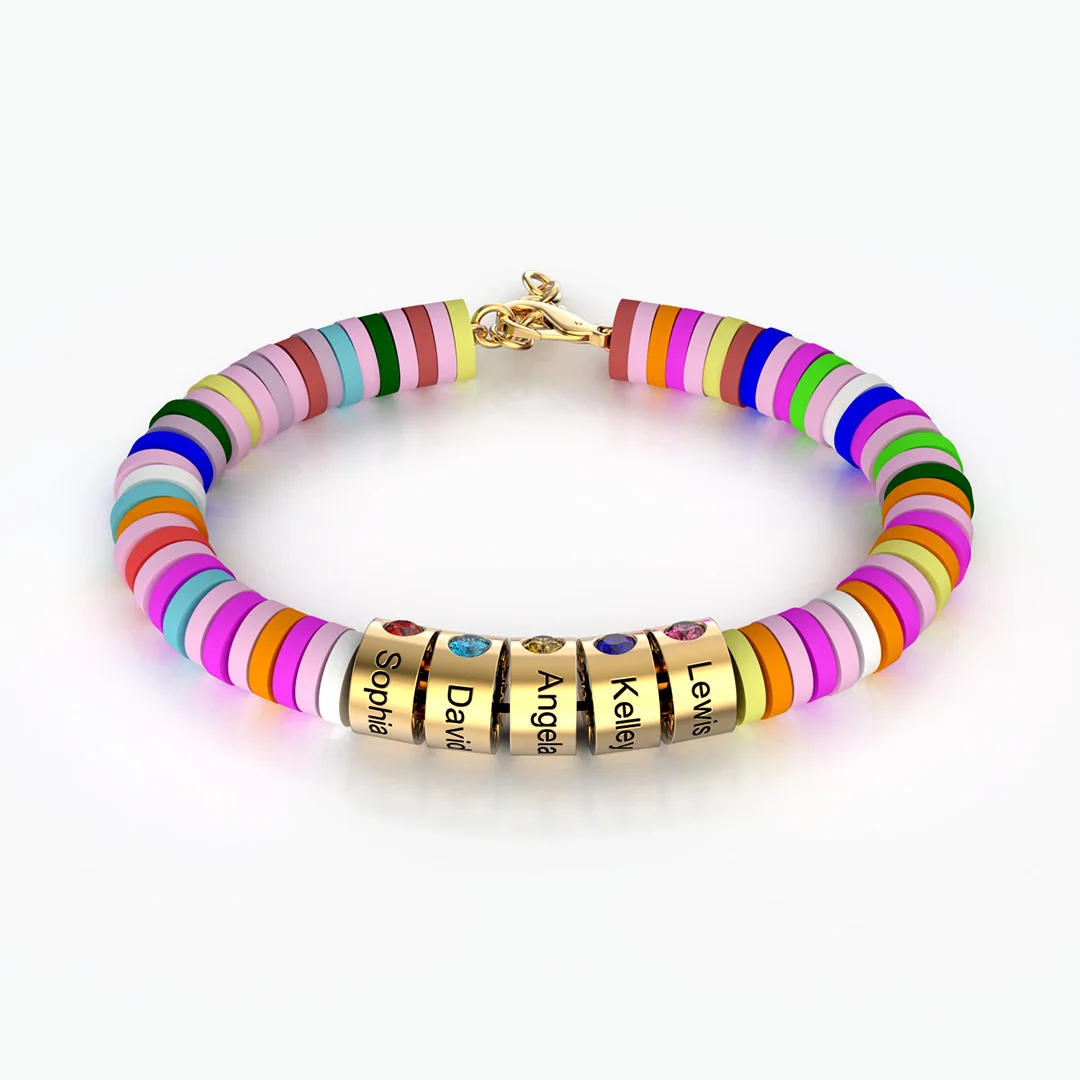 Hot Sale Fashion Diy Dopamine Jewelry Rainbow Bracelet Women Colorful Candy Dopamine Beaded Bracelet