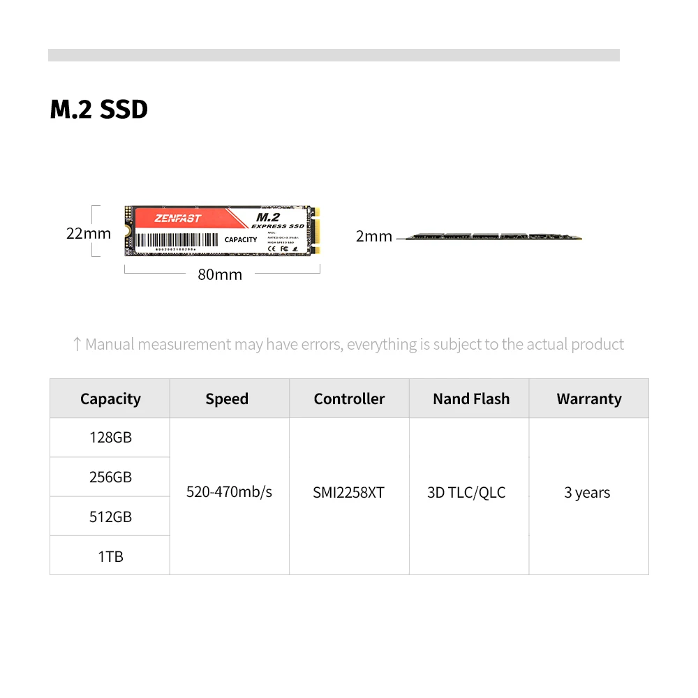 Zenfast завод Ssd жесткий диск 128 ГБ 256 512 1 ТБ M2 Ngff диски