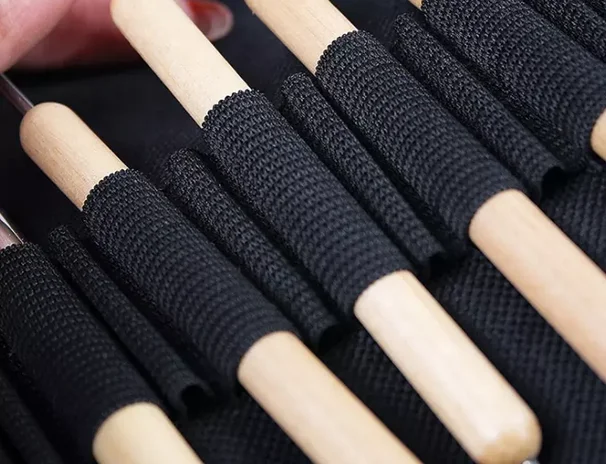 Hot sale, 30pcs wooden handle clay sculpting tools DIY modeling tool pottery carving set in fabric storage bag