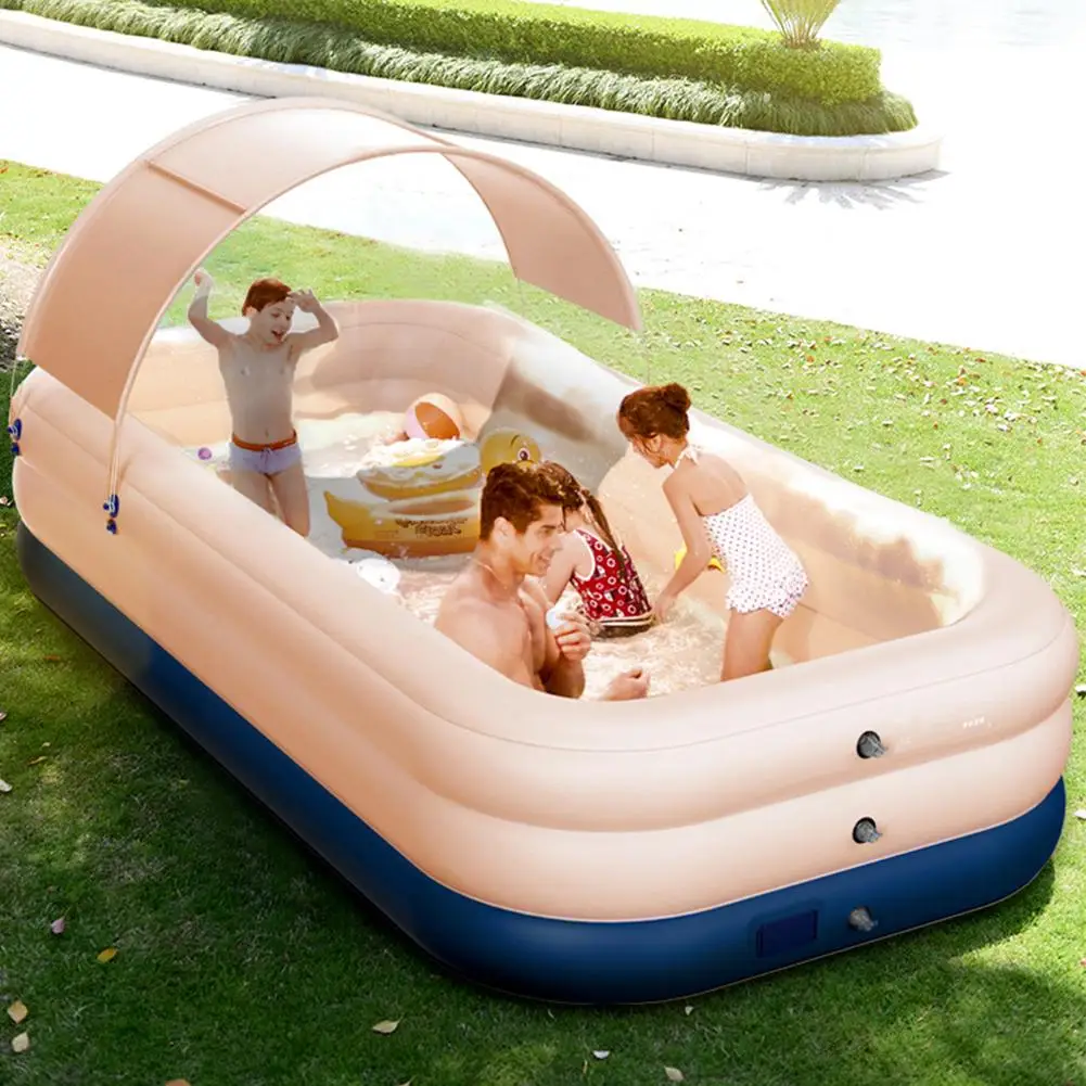 
Family Inflatable Swimming Pool Thick Lounge Pool Summer Water Play Supply For Baby Kids Adult For Outdoor Garden Backyard 