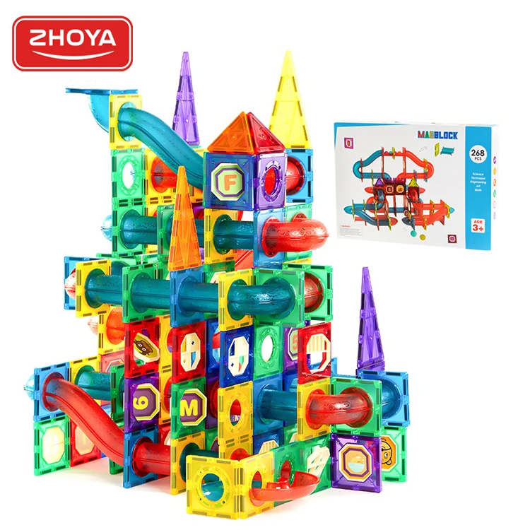 Zhoya New DIY Magnetic Tiles Constructor Toys Building Block Sets Safe ABS Plastic Magnetic Blocks Tiles For Kids