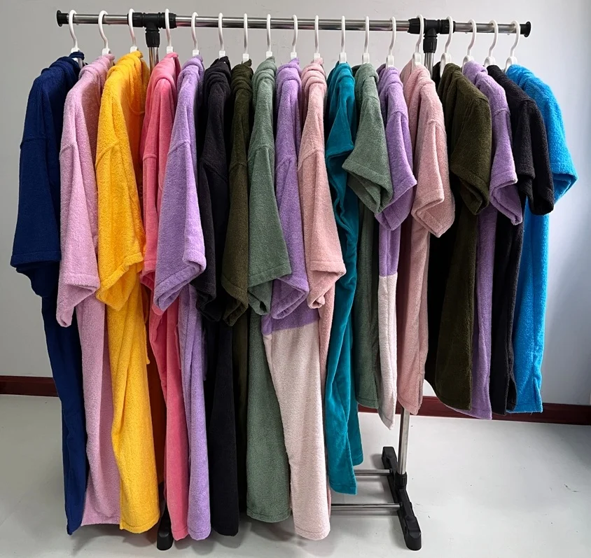 Custom Logo Children Bathrobe Hooded Robe Surf Kids Beach Towel 100% Cotton Changing robe Towel Poncho