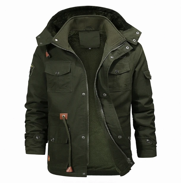 Liu Ming Good Quality Winter 2024 New Design Men Warm Fleece Inner Jacket Multi Pocket Cargo Bomber Cotton Parkas Coats