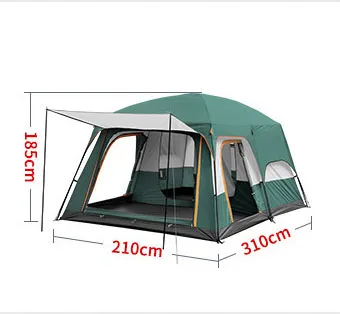 210D Oxford Cloth 2 Bedrooms 1 Living Room Camping Tents  Easy Set Up Large Family Dome Tent Water Resistant Outdoor Tents
