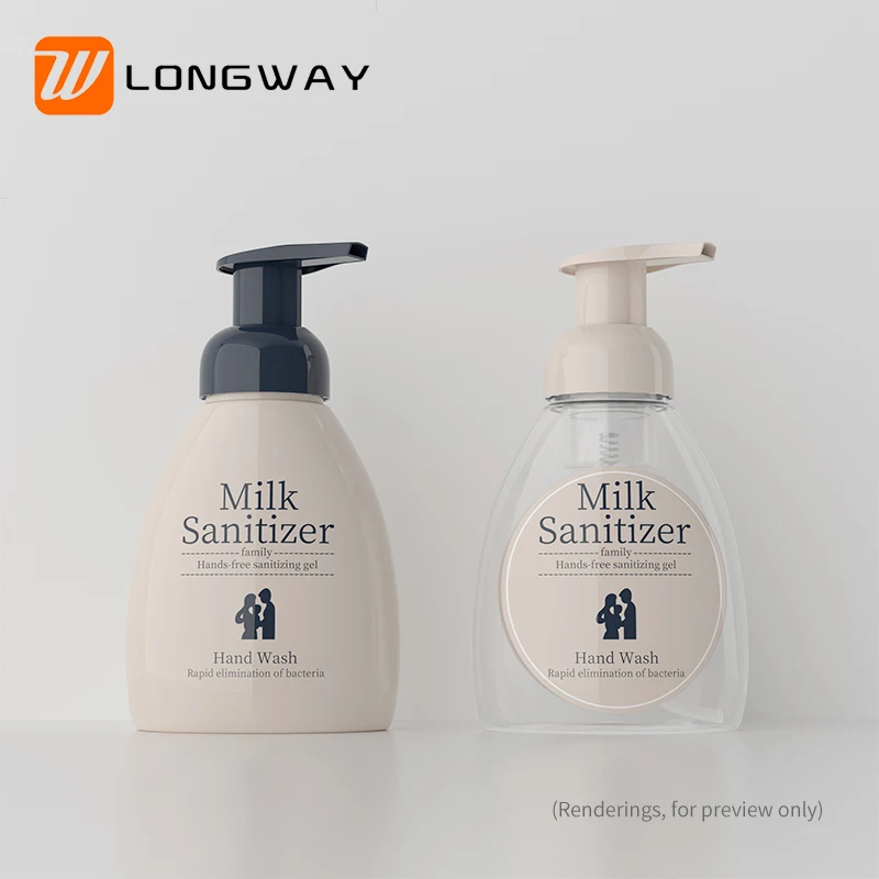 Custom 250ml 300ml PET Plastic Empty Travel Soap Foam Pump Bottle Dispenser For Cosmetic Packaging