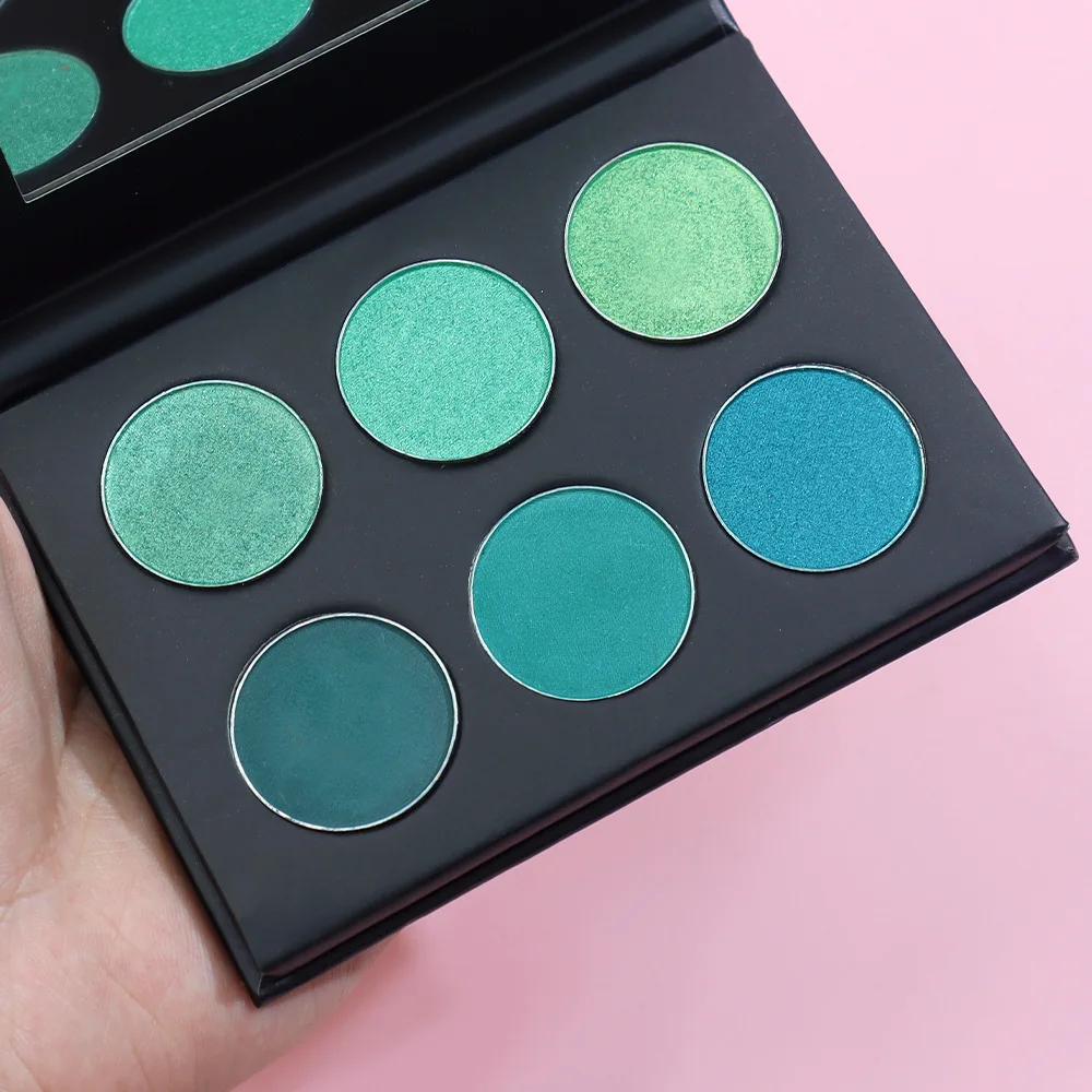 6 Pan DIY brown talc free pigmented matte waterproof eyeshadow palette private label for black women