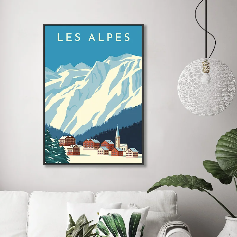 Les Alpes Art Print Poster Wall art Decor State Map Travel Poster Home Office Wall Decoration Bedroom Living Room Artwork