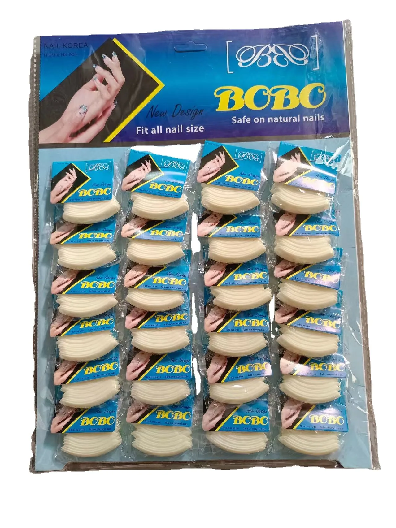 hot sell 480 PCS ABS Artificial Transparent Tips solid color 24 packing card with nail patch  False tip nail press on nail