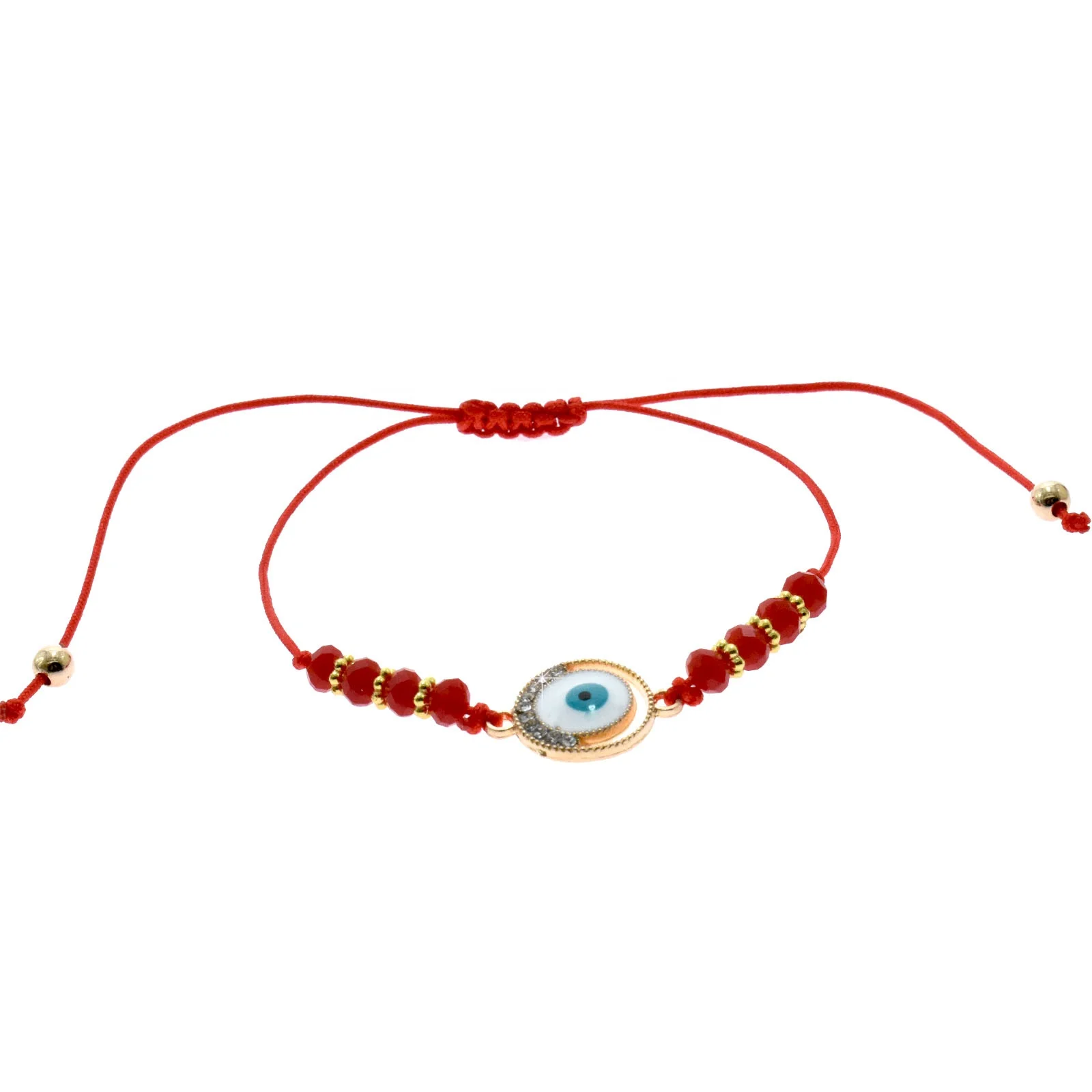 New Fashion Jewelry Colorful Braided Eye  Evil  Charm Pendant Bracelets Crystal Glass Bead Hand Woven Bracelet