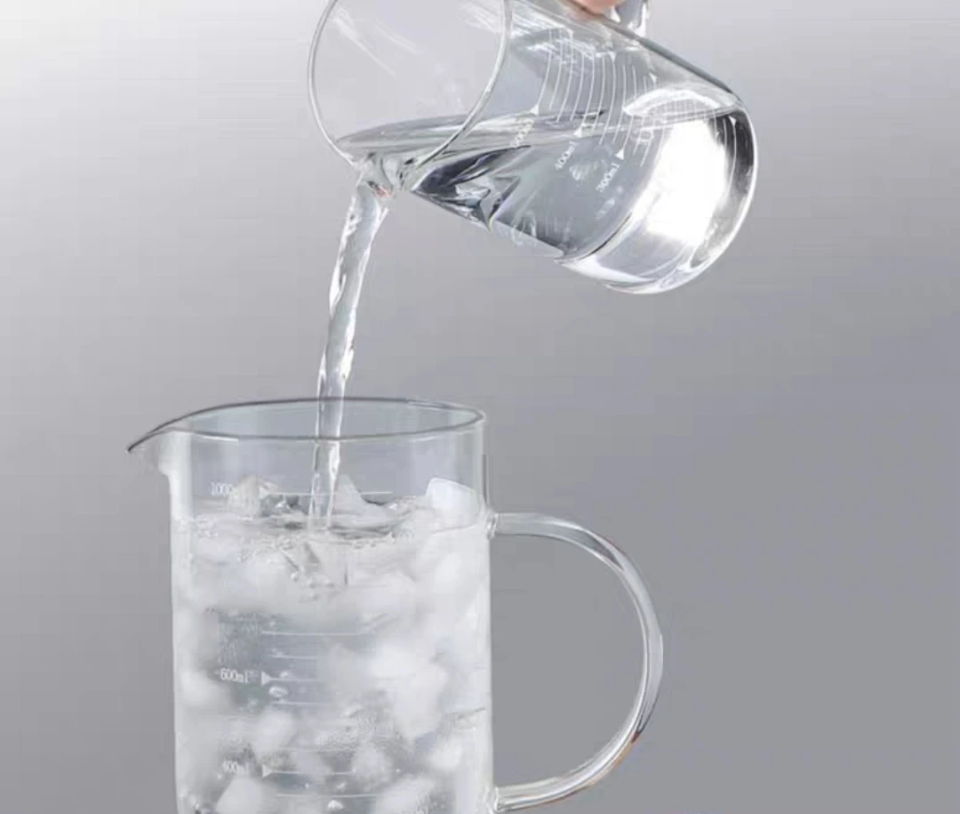 Безопасный для микроволновой печи прозрачный высокоборосиликатный мерный кувшин стеклянный мерный стакан с бамбуковой крышкой