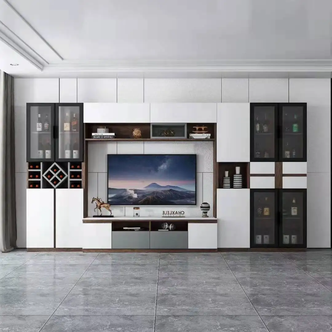 Modern Design Marble Tv Stand Wall Unit Home Storage Display Wooden Tv Cabinet Luxury Living Room Furniture