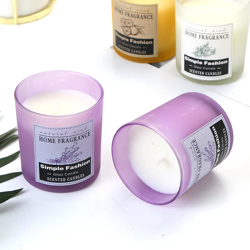 Custom Luxury White Thick Empty Frosted Glass Jars Candle Container