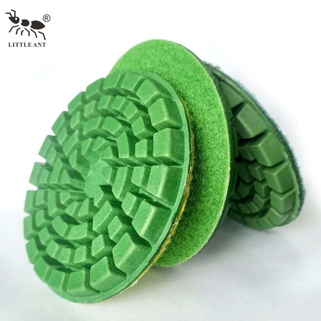 LITTLE ANT New Concrete Floor Polishing Pad  Green Giant 4 Inch 10mm Cement Epoxy Surface Grinder and Polisher