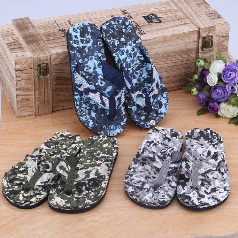 Fashion Summer Beach Men Flip Flops Slippers Shoes Outdoor 3D EVA Raised Dot Massage Sandals Slippers for Men Customized
