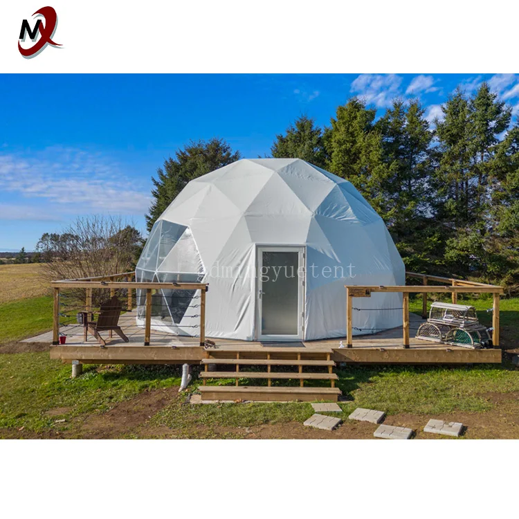6M 8M Diameter Geodesic Dome Steel Structure Camping Tent Custom House Glamping Round Dome Tent