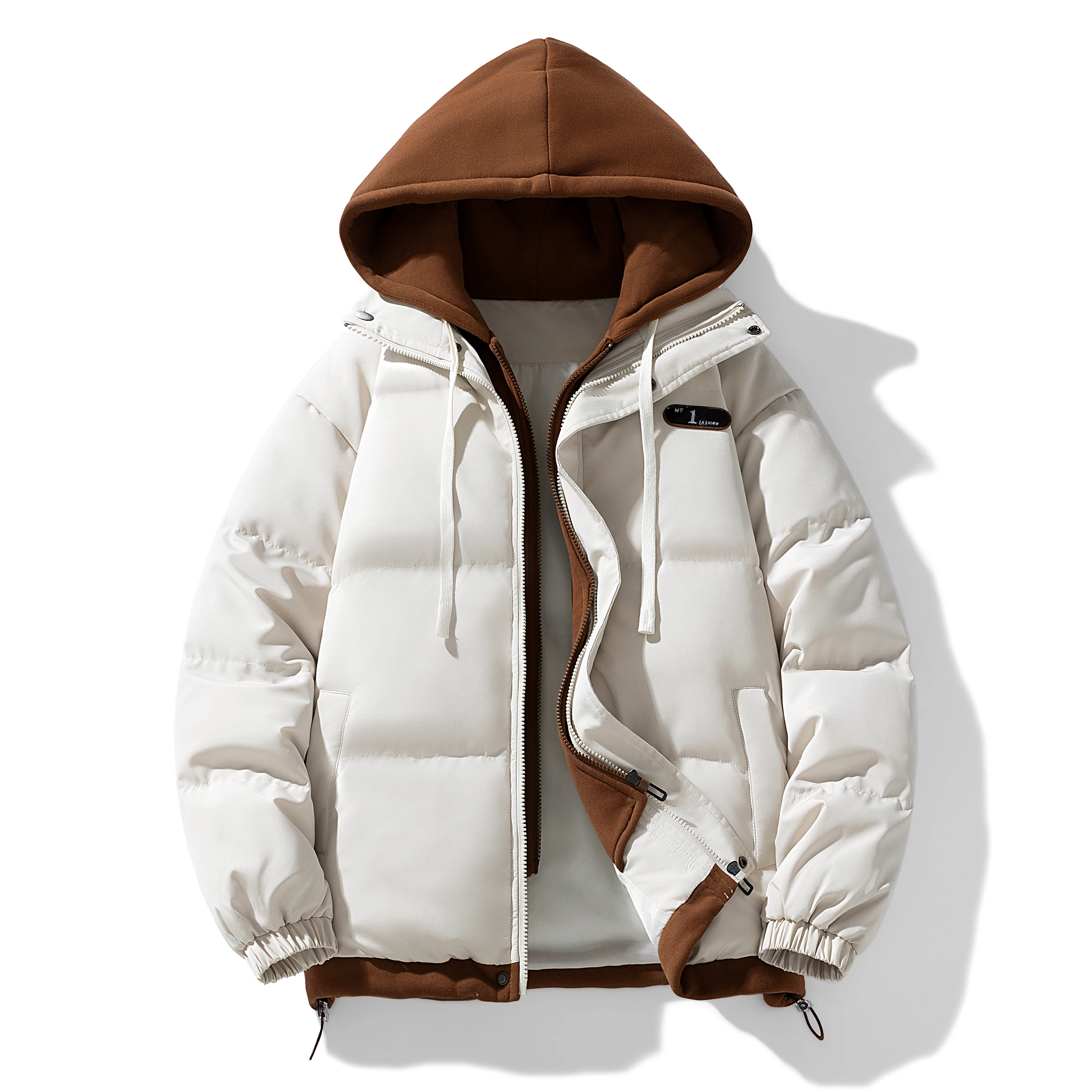 Пуховик унисекс с логотипом на заказ свободная уличная одежда пуховик спортивная зимняя куртка молнии капюшоном мужская