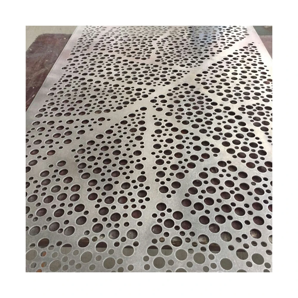 CNC cutting  aluminum facade panel outdoor metal panel curtain wall facade building material leaf pattern facade