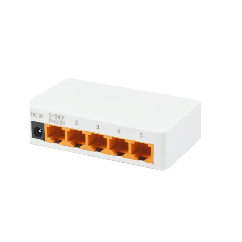 OEM ODM KuWFi 100m wifi range network switches poe 12v 24v desk network 5port 1000Mbps network switch for indoor use