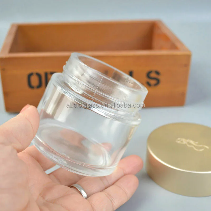 Large Body Butter Cream/Lotion Jars Matte Gold  Lid Frosted Glass  Cosmetic Jars