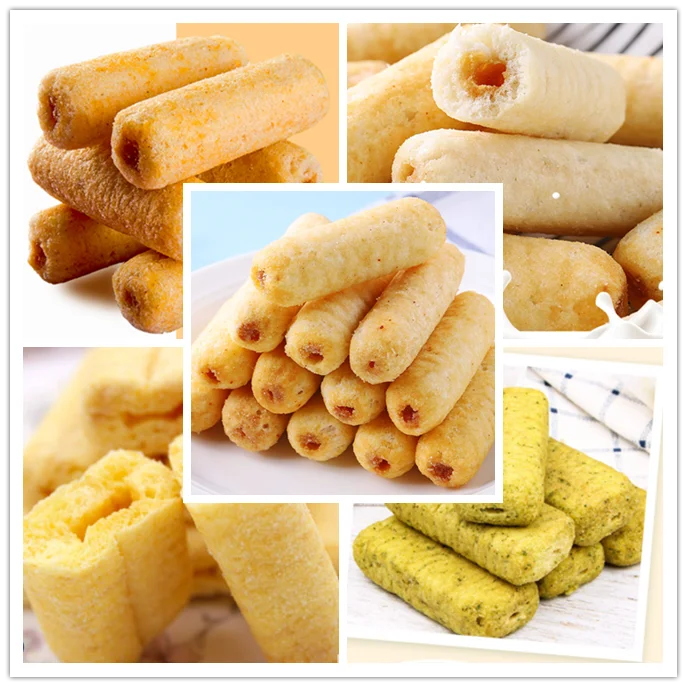 Automatic inflating sweet industrial puffed production line core filled snack food making machine