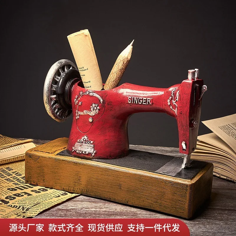 Personalized Vintage Pen Container Decoration Study Office Desktop Storage Decorations Porch Wine Cabinet Resin Nostalgic Decora