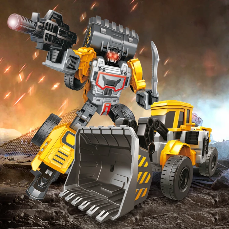 Hot Sale Transforming Vehicle Construction Truck Car Actions Toys Transform Robot Toy