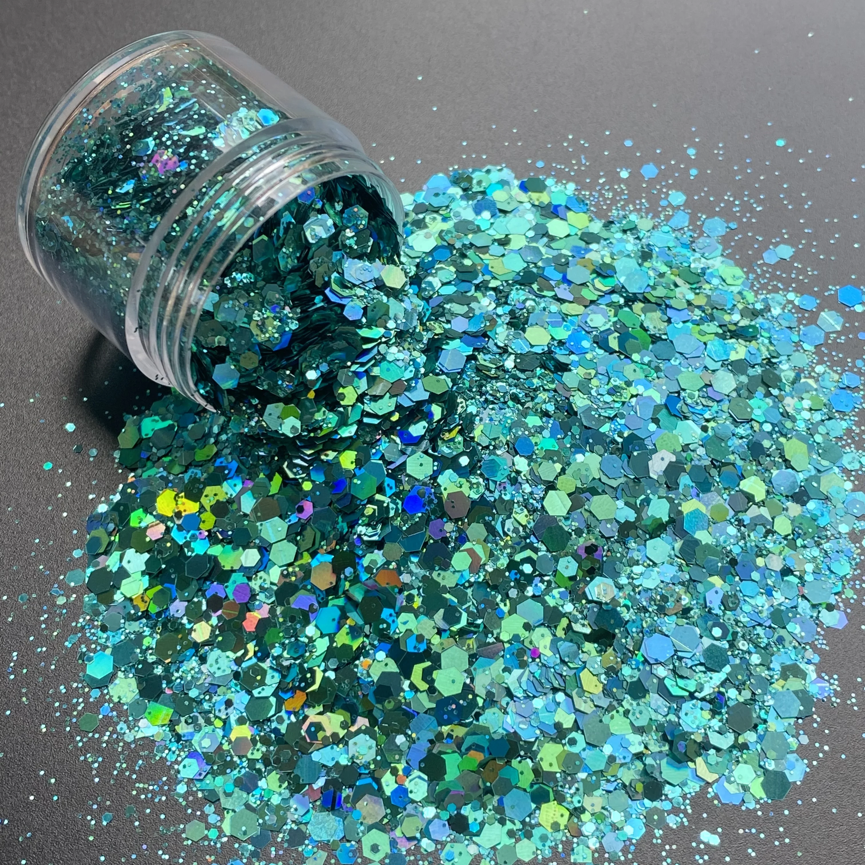 Custom Logo Chunky Glitter Bulk Polyester Mixed Holographic Face Body Glitter Craft Powder